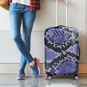 Blue And Black Snakeskin Print Luggage Cover