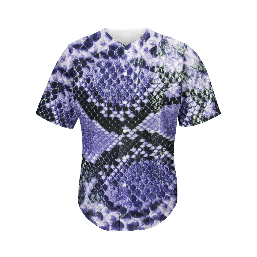 Blue And Black Snakeskin Print Men's Baseball Jersey