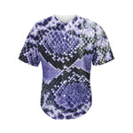 Blue And Black Snakeskin Print Men's Baseball Jersey