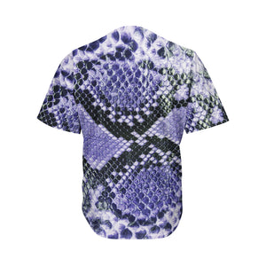 Blue And Black Snakeskin Print Men's Baseball Jersey