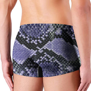 Blue And Black Snakeskin Print Men's Boxer Briefs