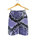 Blue And Black Snakeskin Print Men's Shorts