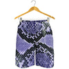 Blue And Black Snakeskin Print Men's Shorts