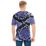 Blue And Black Snakeskin Print Men's T-Shirt