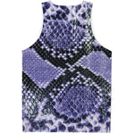 Blue And Black Snakeskin Print Men's Tank Top