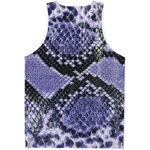 Blue And Black Snakeskin Print Men's Tank Top