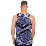 Blue And Black Snakeskin Print Men's Tank Top