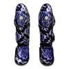 Blue And Black Snakeskin Print Muay Thai Shin Guard