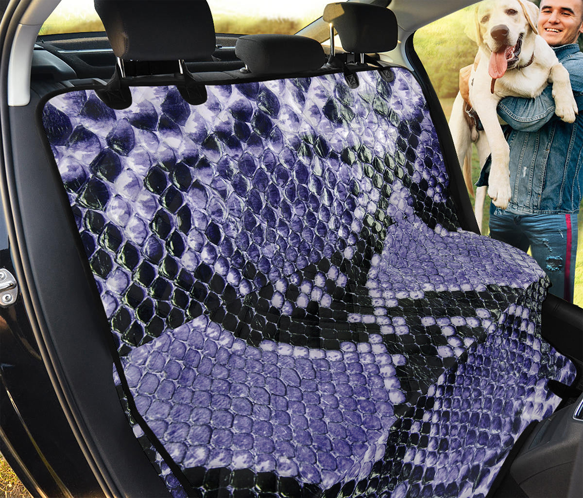 Blue And Black Snakeskin Print Pet Car Back Seat Cover