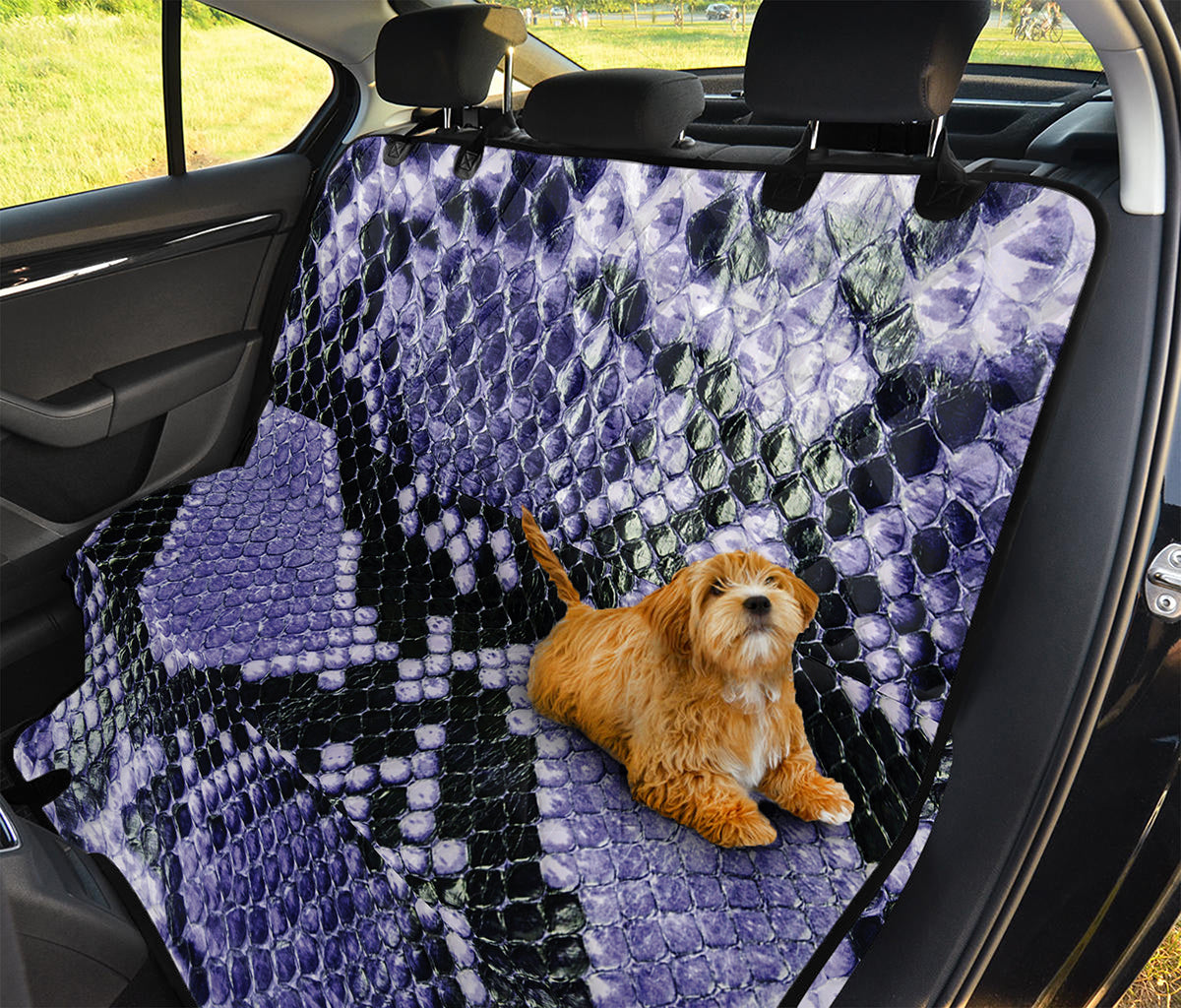 Blue And Black Snakeskin Print Pet Car Back Seat Cover