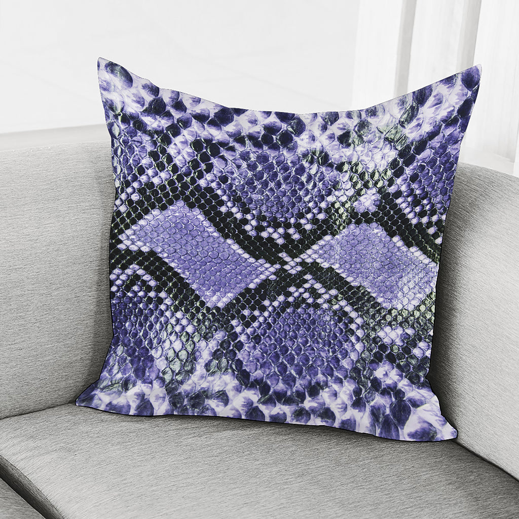Blue And Black Snakeskin Print Pillow Cover
