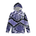 Blue And Black Snakeskin Print Pullover Hoodie