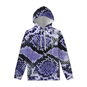 Blue And Black Snakeskin Print Pullover Hoodie