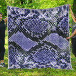 Blue And Black Snakeskin Print Quilt