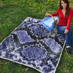 Blue And Black Snakeskin Print Quilt