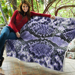 Blue And Black Snakeskin Print Quilt