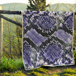 Blue And Black Snakeskin Print Quilt