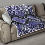 Blue And Black Snakeskin Print Quilt