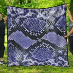Blue And Black Snakeskin Print Quilt