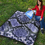 Blue And Black Snakeskin Print Quilt