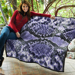 Blue And Black Snakeskin Print Quilt