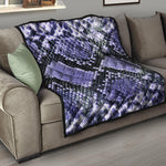 Blue And Black Snakeskin Print Quilt