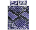 Blue And Black Snakeskin Print Quilt Bed Set