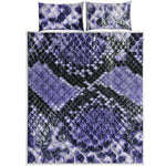 Blue And Black Snakeskin Print Quilt Bed Set