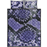Blue And Black Snakeskin Print Quilt Bed Set