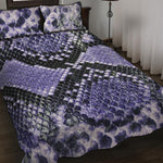 Blue And Black Snakeskin Print Quilt Bed Set