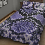 Blue And Black Snakeskin Print Quilt Bed Set
