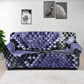 Blue And Black Snakeskin Print Sofa Cover
