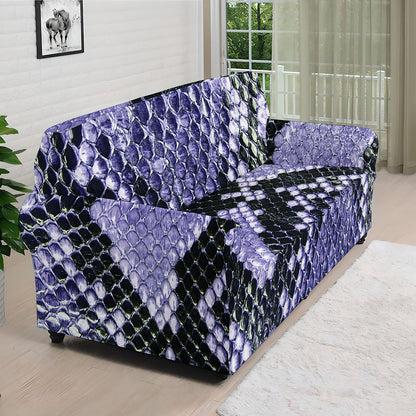 Blue And Black Snakeskin Print Sofa Cover