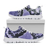 Blue And Black Snakeskin Print White Sneakers