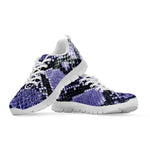 Blue And Black Snakeskin Print White Sneakers