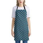 Blue And Black Stripes Pattern Print Apron