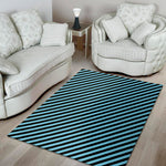 Blue And Black Stripes Pattern Print Area Rug