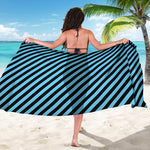 Blue And Black Stripes Pattern Print Beach Sarong Wrap