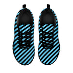 Blue And Black Stripes Pattern Print Black Sneakers