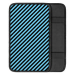 Blue And Black Stripes Pattern Print Car Center Console Cover