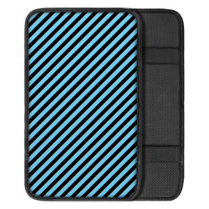 Blue And Black Stripes Pattern Print Car Center Console Cover