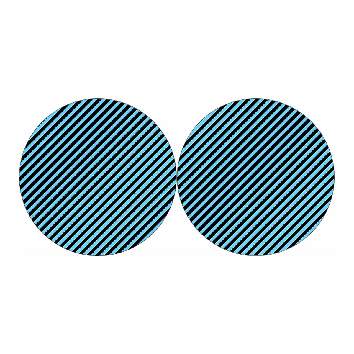 Blue And Black Stripes Pattern Print Car Coasters