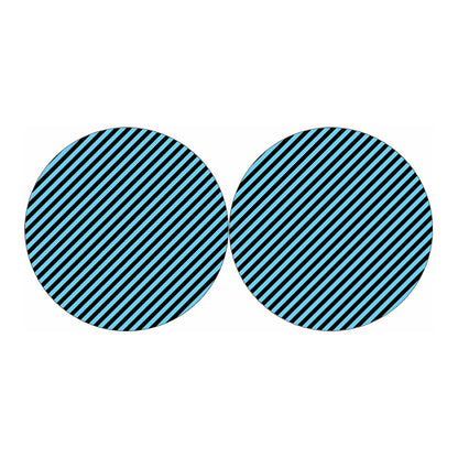 Blue And Black Stripes Pattern Print Car Coasters