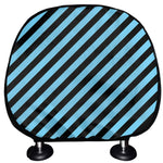 Blue And Black Stripes Pattern Print Car Headrest Covers