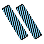 Blue And Black Stripes Pattern Print Car Seat Belt Covers