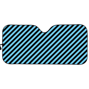 Blue And Black Stripes Pattern Print Car Sun Shade