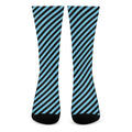 Blue And Black Stripes Pattern Print Crew Socks