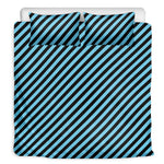 Blue And Black Stripes Pattern Print Duvet Cover Bedding Set