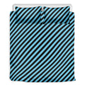 Blue And Black Stripes Pattern Print Duvet Cover Bedding Set