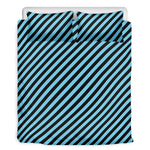 Blue And Black Stripes Pattern Print Duvet Cover Bedding Set